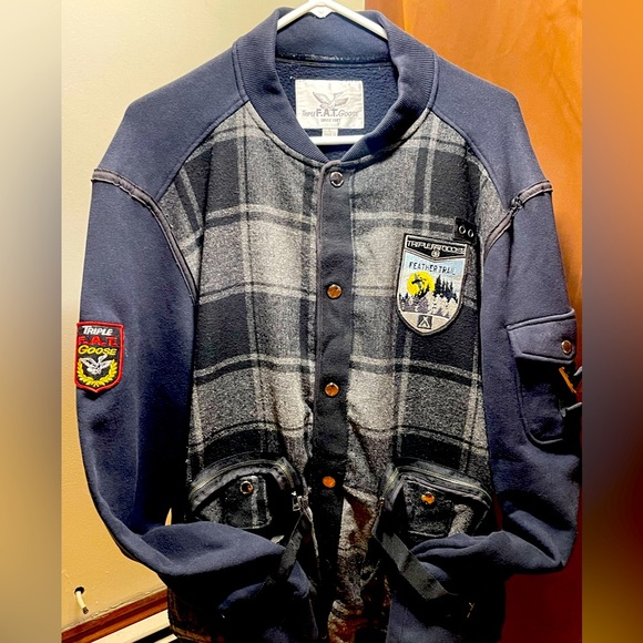 Tripple fat goose plaid sweater Sz large